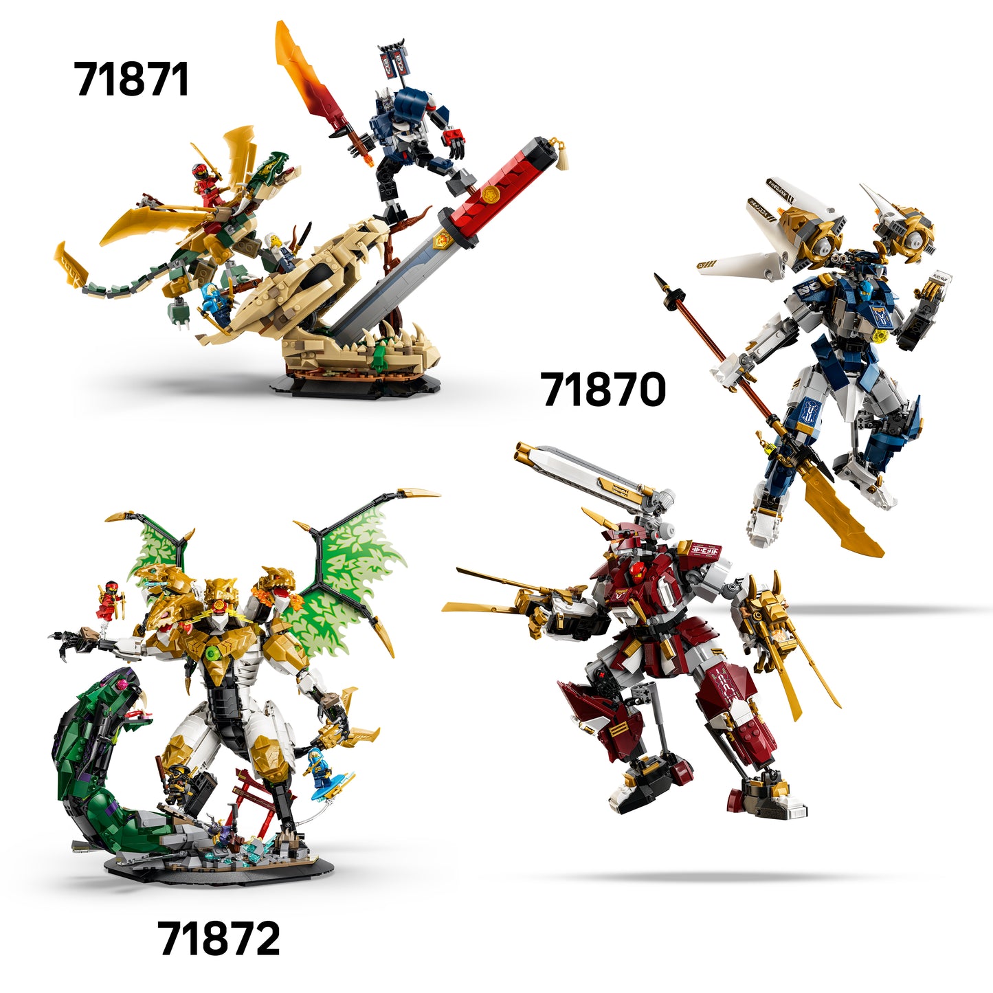LEGO NINJAGO Ultra Drakenstrijd - Draak Speelgoed voor Kinderen Vanaf 12 Jaar - Bouwpakket met Verstelbare Drakenfiguur - Slaapkamer Decoratie - Cadeau voor Jongens, Meisjes en Tieners - 71872