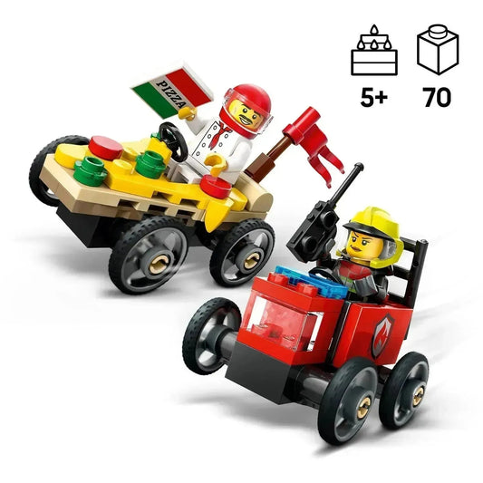 LEGO Rennwagenpaket: Pizzawagen vs. Feuerwehrauto 60458 City