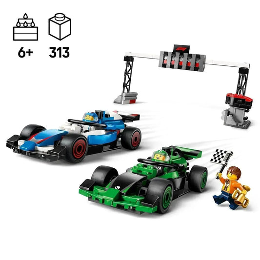 LEGO F1 Startlinie mit VCARB- und Sauber-Formel-1-Autos 60474 City