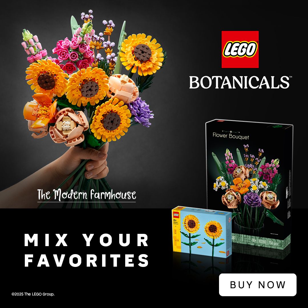 LEGO "The Modern Farmhouse": LEGO 40524 Zonnebloemen & LEGO 10280 Boeket
