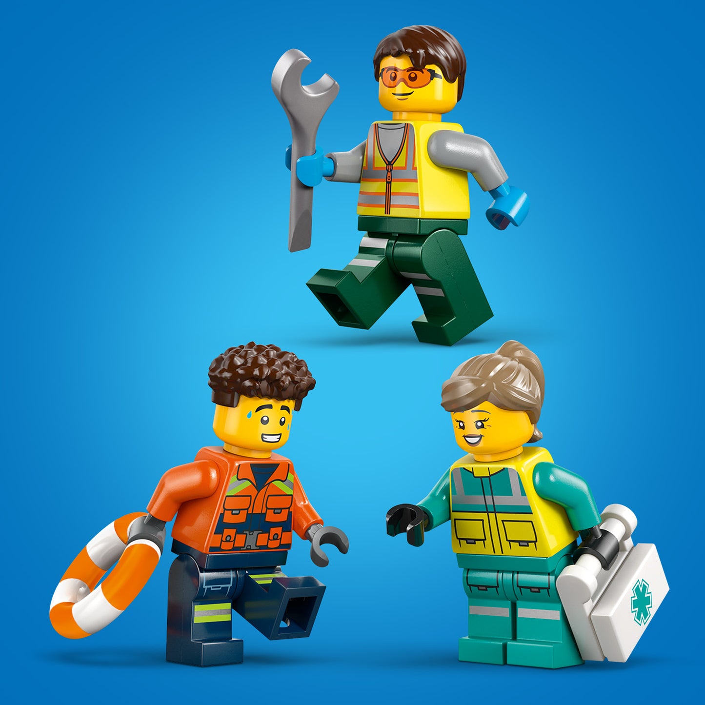 LEGO® City Vliegtuig, Servicewagen en Hovercraft Remix - Bouw- en Speelset met Hulpdienstvoertuigen - 60505