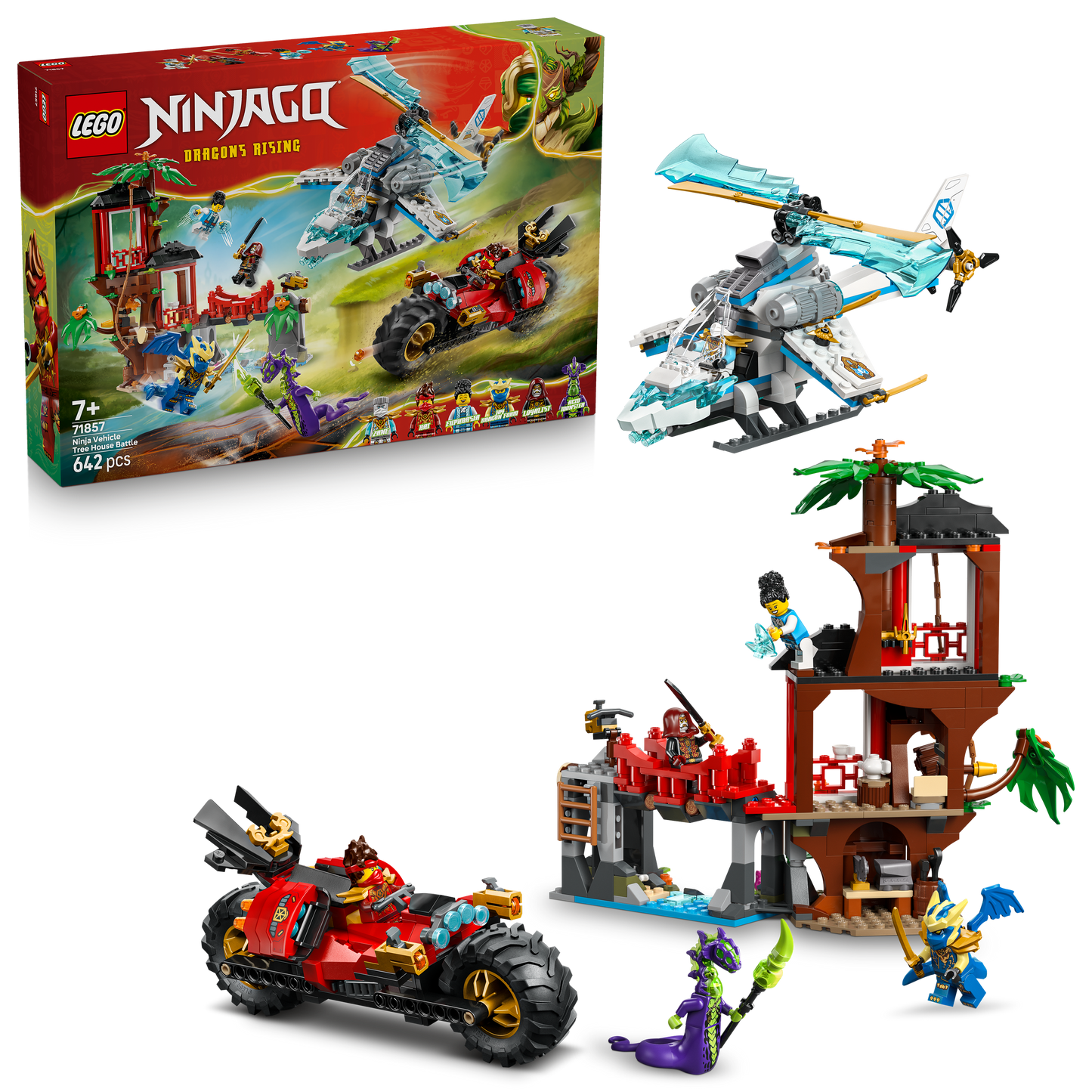LEGO® NINJAGO® Ninjavoertuigen bij de Boomhut - Actiespeelgoed - Speelset met 6 Minifiguren - 71857