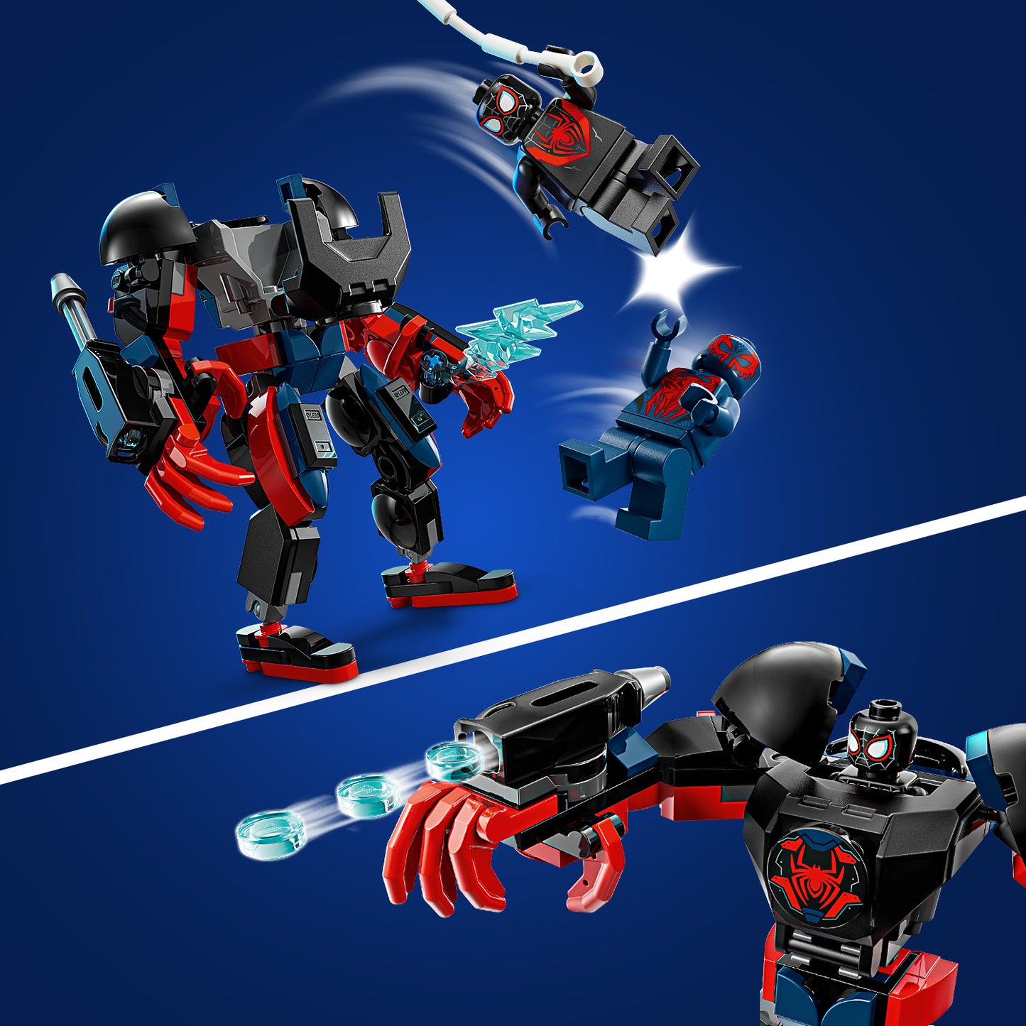 LEGO Marvel Miles Morales Mecha vs. Spider-Man 2099 Bouwpakket met Speelgoed voor Kinderen 76337