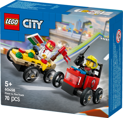 LEGO Race Car Package: Pizza Van vs Fire Truck 60458 City