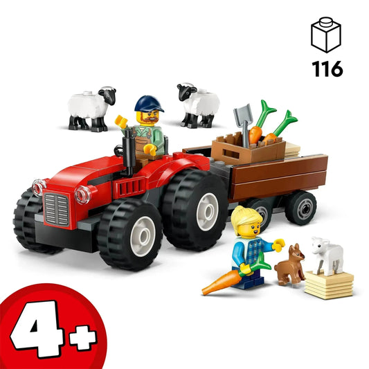 LEGO Roter Traktor mit Anhänger und Schafen 60461 City